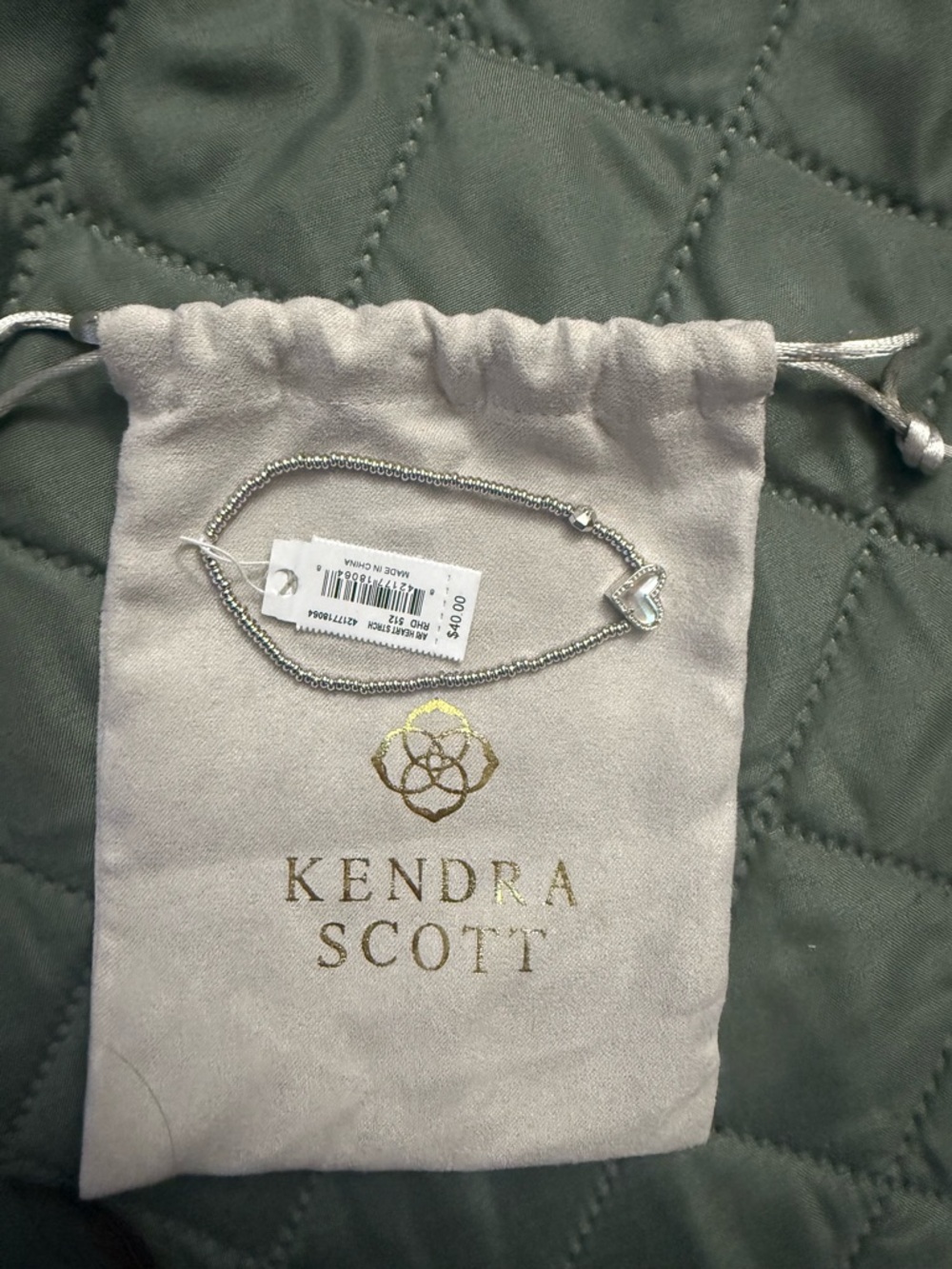 Kendra Scott Silver Beaded Heart Bracelet